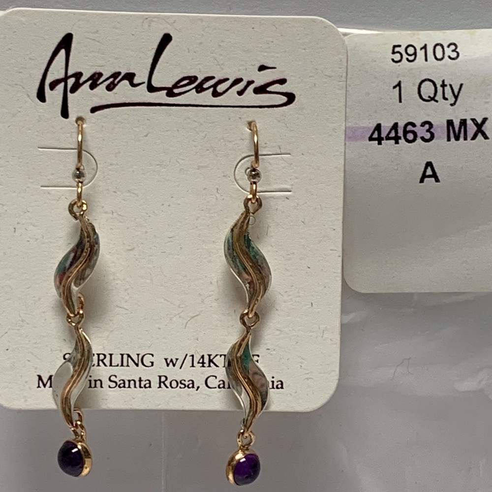 New 14k gold sterling silver mix pierced earrings 4463A MX